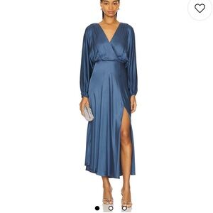 Astr Kimoko Slate Blue Long Sleeve Dress. Size XS.